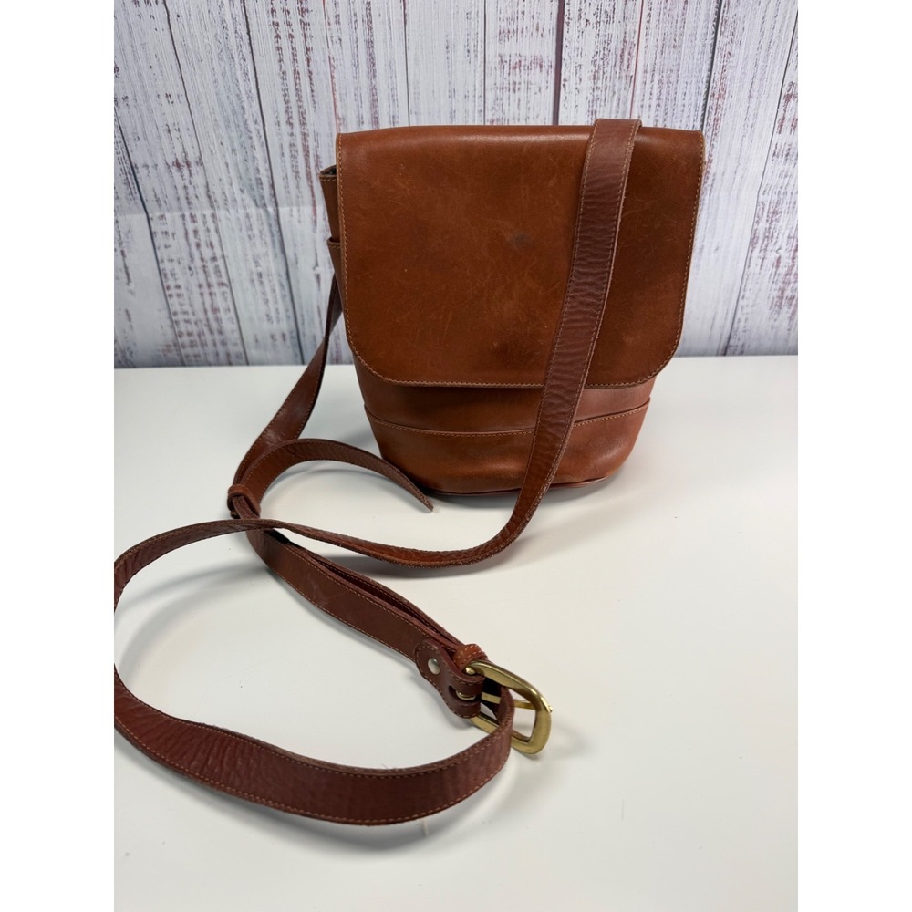 J.P. OURSE & CIE Brown Leather Crossbody Travel Shoulder Bag Bucket